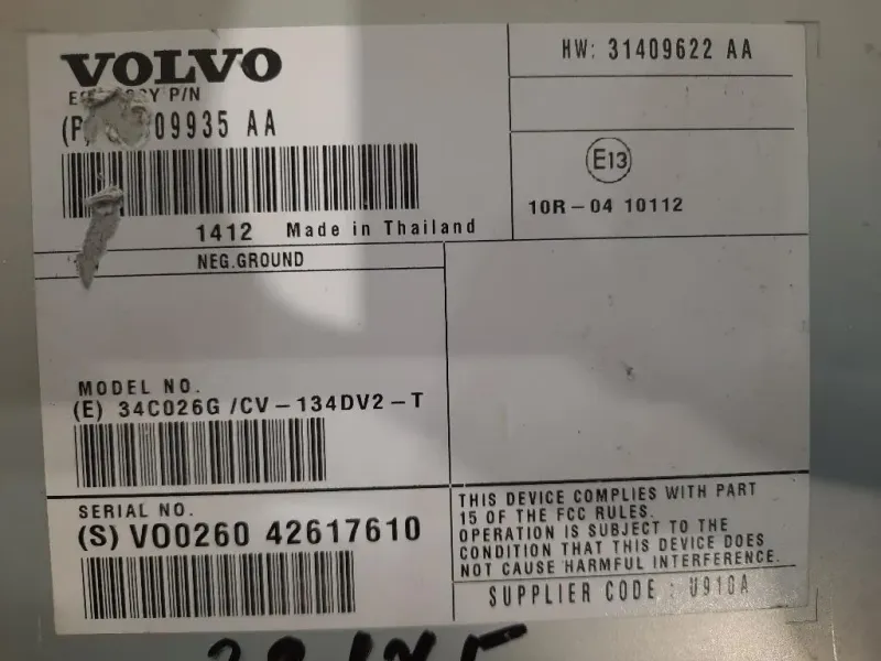 Centralina Amplificatore Acustico 31409622 AA Volvo V40 II 2012