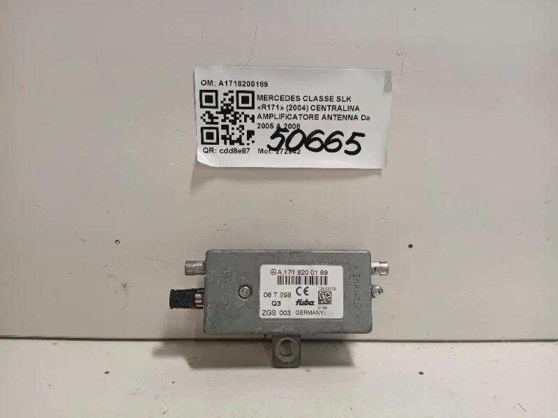 Centralina Amplificatore Antenna A1718200189 Mercedes Classe SLK R171 2004
