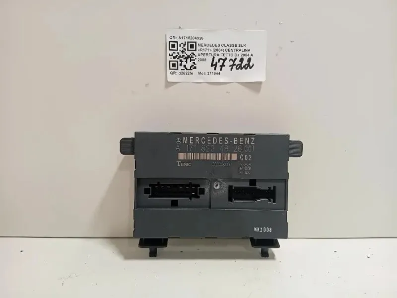 Centralina Apertura Tetto A1718204926 Mercedes Classe SLK R171 2004