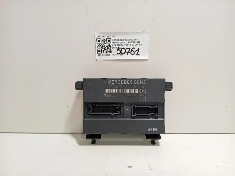 Centralina Apertura Tetto A1718203326 Mercedes Classe SLK R171 2004