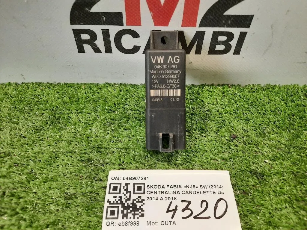 Centralina Candelette 04B907281 VW SEAT RELÈ Skoda Fabia NJ5 SW 2014