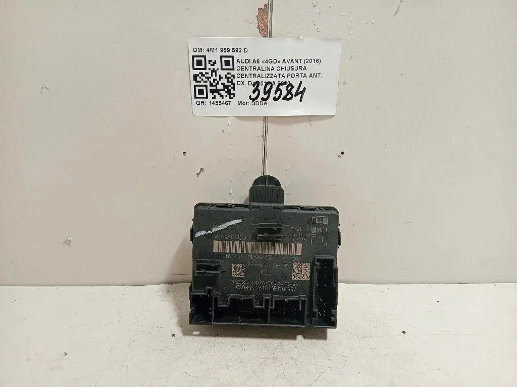 Centralina Chiusura Centralizzata Porta ANT DX 4M1 959 592 D Audi A6 4GD Avant 2016