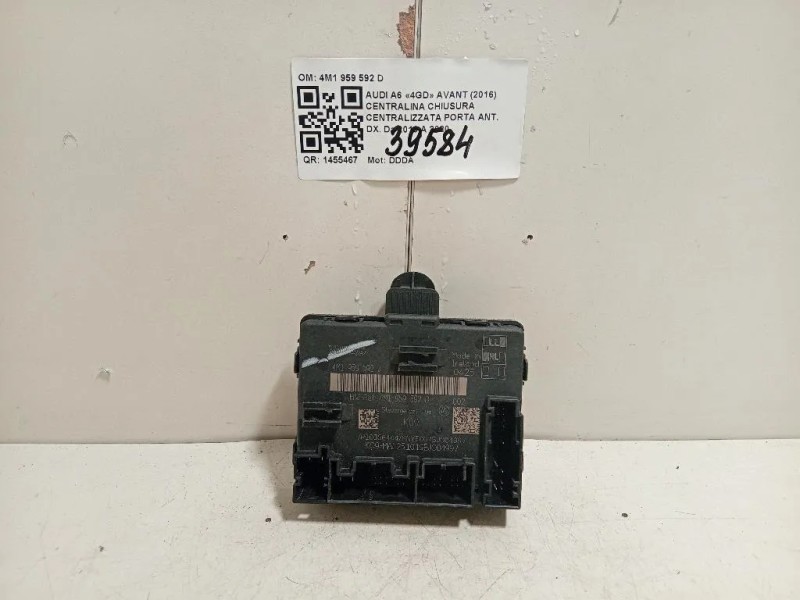 Centralina Chiusura Centralizzata Porta ANT DX 4M1 959 592 D Audi A6 4GD Avant 2016