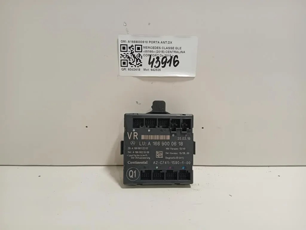 Centralina Chiusura Porta Scorrevole DX A1669000618 PORTA ANTDX Mercedes Classe GLE W166 2015