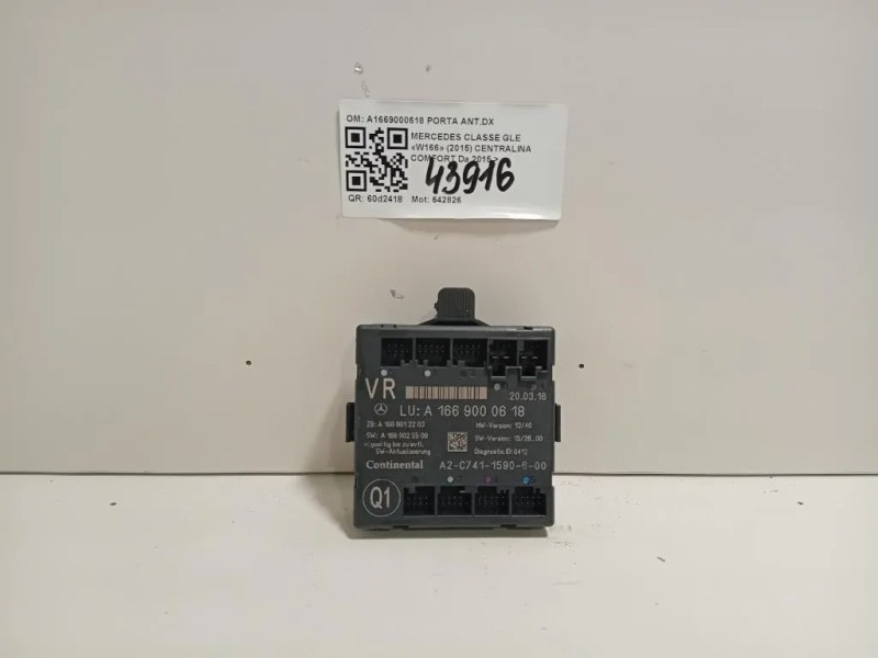 Centralina Chiusura Porta Scorrevole DX A1669000618 PORTA ANTDX Mercedes Classe GLE W166 2015