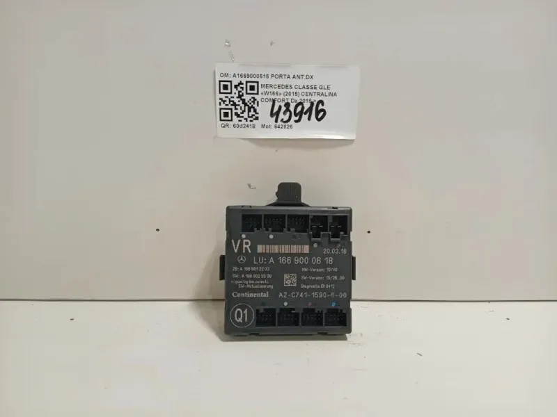 Centralina Chiusura Porta Scorrevole DX A1669000618 PORTA ANTDX Mercedes Classe GLE W166 2015
