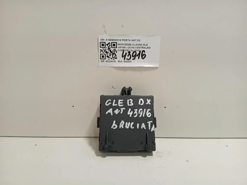 Centralina Chiusura Porta Scorrevole DX A1669000618 PORTA ANTDX Mercedes Classe GLE W166 2015