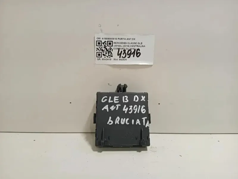 Centralina Chiusura Porta Scorrevole DX A1669000618 PORTA ANTDX Mercedes Classe GLE W166 2015