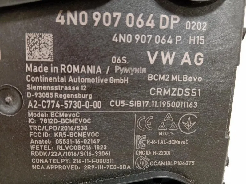 Centralina Comfort 4N0 907 064 DP Audi A6 4GD Avant 2016