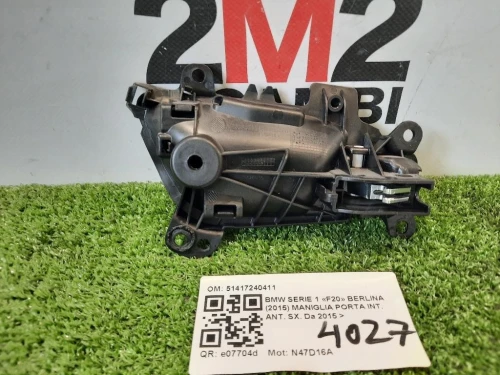 Maniglia Porta INT ANT SX 51417240411 Bmw Serie 1 F20 Berlina 2015