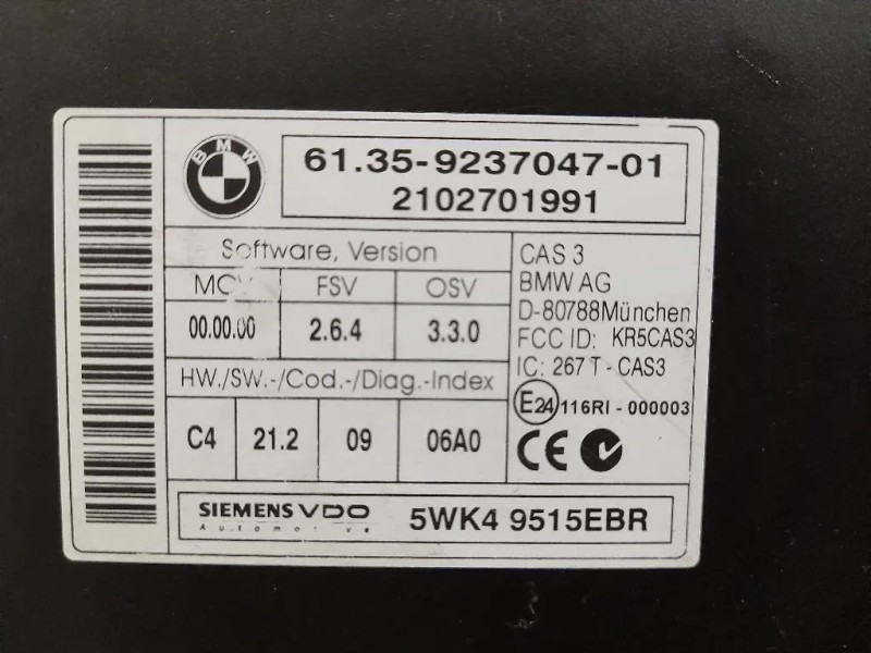 Centralina Comfort 9237047 Bmw Serie 1 E87 Berlina 2005