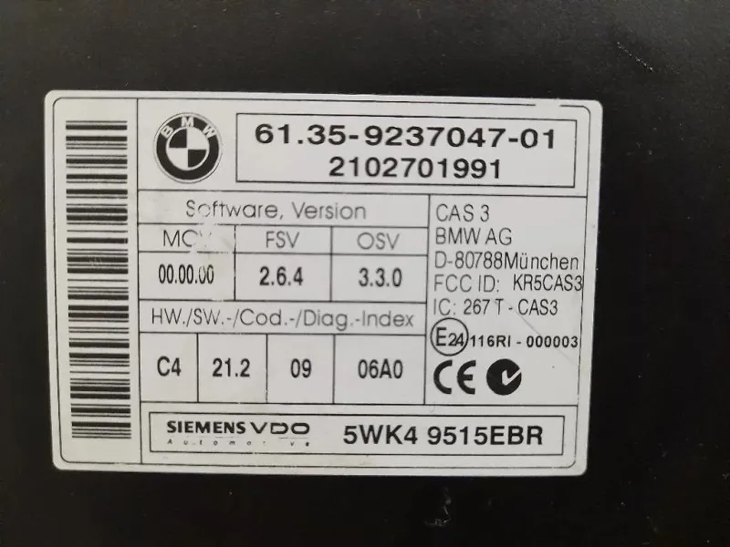 Centralina Comfort 9237047 Bmw Serie 1 E87 Berlina 2005