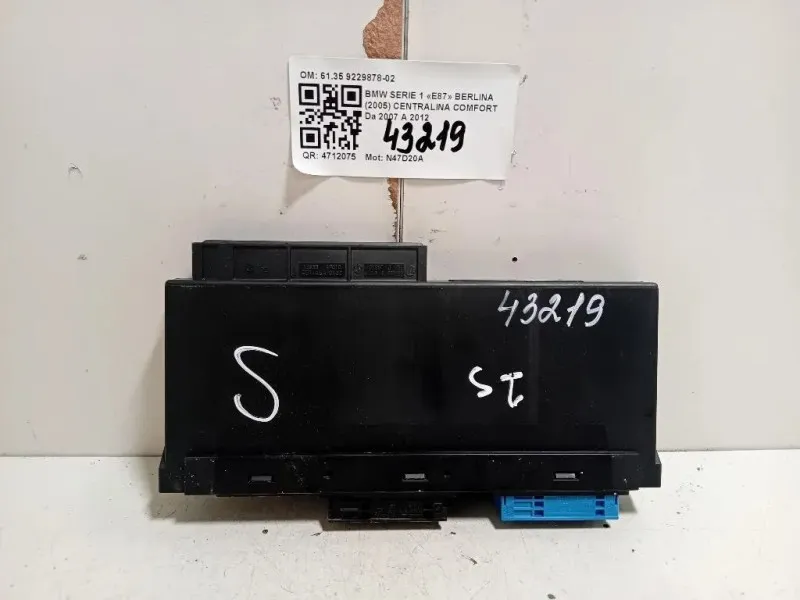 Centralina Comfort 6135 9229878-02 Bmw Serie 1 E87 Berlina 2005