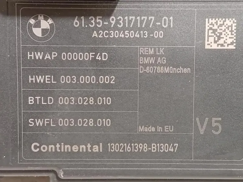 Centralina Comfort 6135-9317177-01 Bmw Serie 1 F20 Berlina 2012