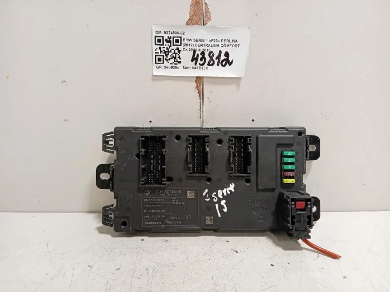 Centralina Comfort 9374506-02 Bmw Serie 1 F20 Berlina 2012