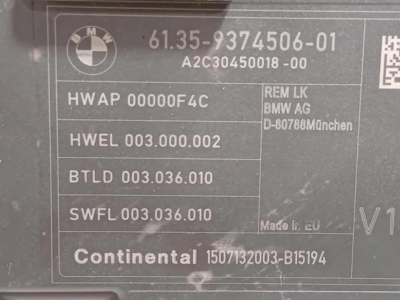 Centralina Comfort 9374506-02 Bmw Serie 1 F20 Berlina 2012