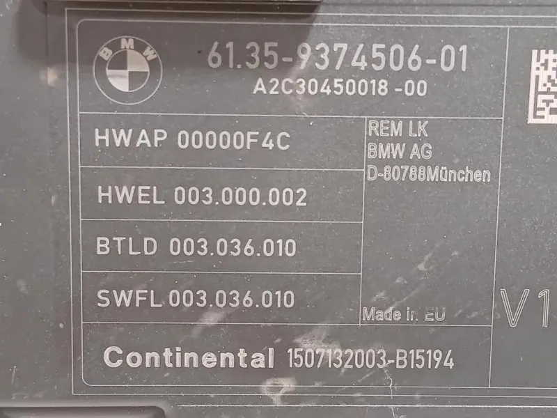 Centralina Comfort 9374506-02 Bmw Serie 1 F20 Berlina 2012