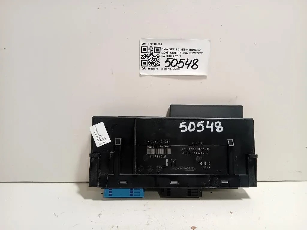 Centralina Comfort 922987502 Bmw Serie 3 E90 Berlina 2005