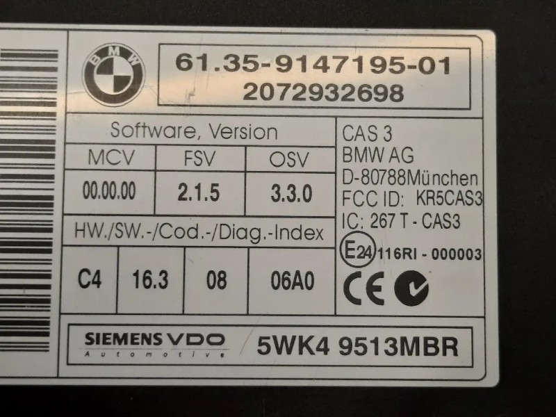 Centralina Comfort 6135-9147195-01 Bmw Serie 3 E91 Touring 2005