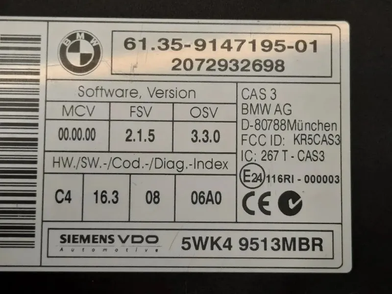 Centralina Comfort 6135-9147195-01 Bmw Serie 3 E91 Touring 2005