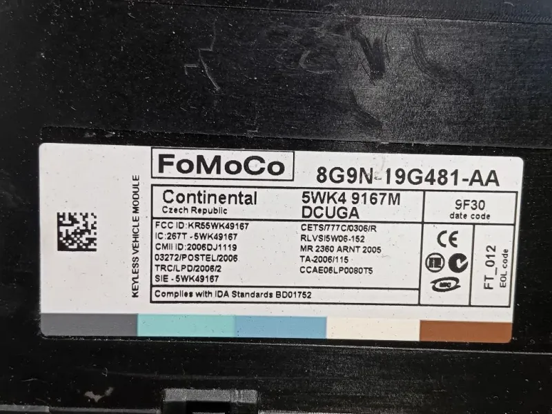 Centralina Comfort 8G9N-19G481-AA Jaguar XF I 2008