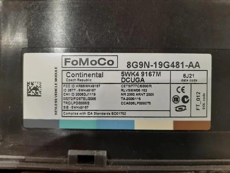 Centralina Comfort 8G9N-19G481-AA Jaguar XF I 2008