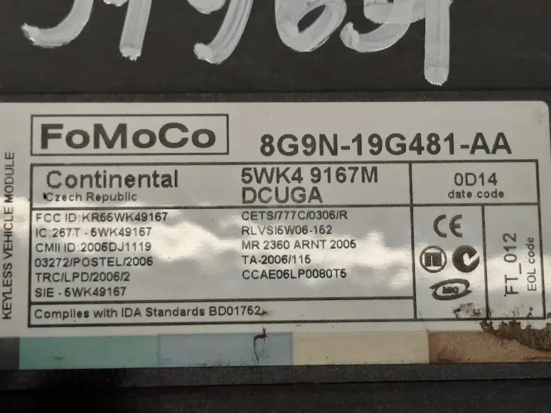 Centralina Comfort 8G9N-19G481-AA Jaguar XF I 2011