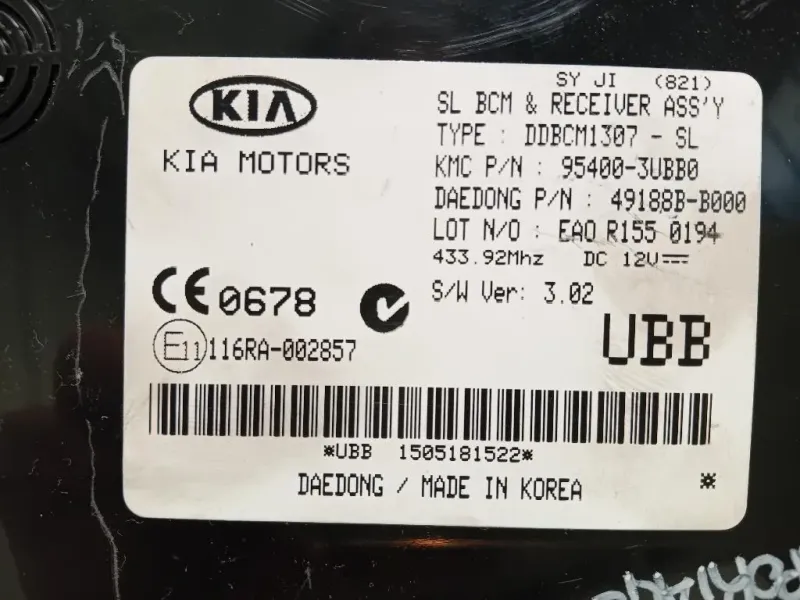 Centralina Comfort 95400-3UBB0 Kia Sportage III 2010