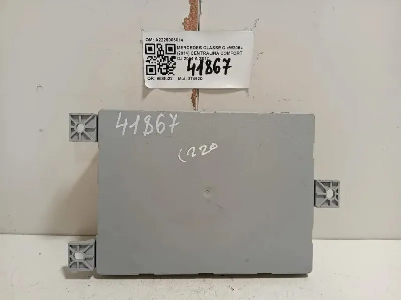 Centralina Comfort A2229006014 Mercedes Classe C W205 2014