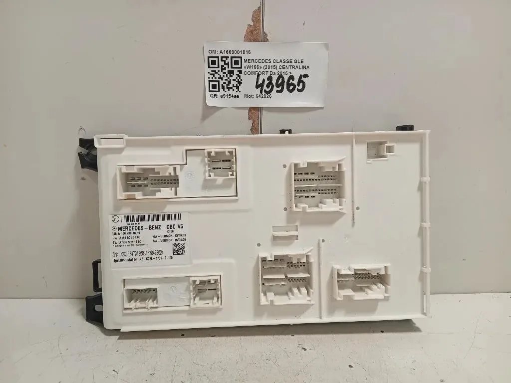 Centralina Comfort A1669001816 Mercedes Classe GLE W166 2015