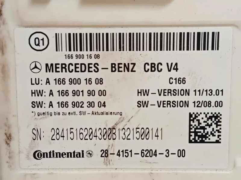 Centralina Comfort A1669001608 Mercedes Classe ML W166 2012