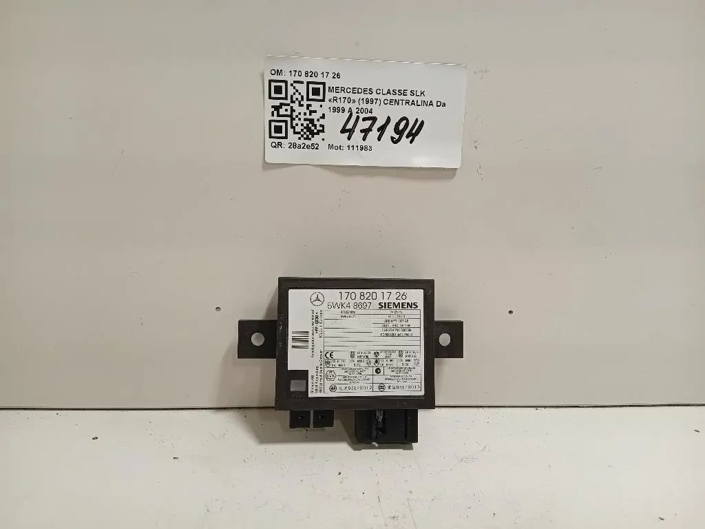 Centralina Comfort 170 820 17 26 Mercedes Classe SLK R170 1997