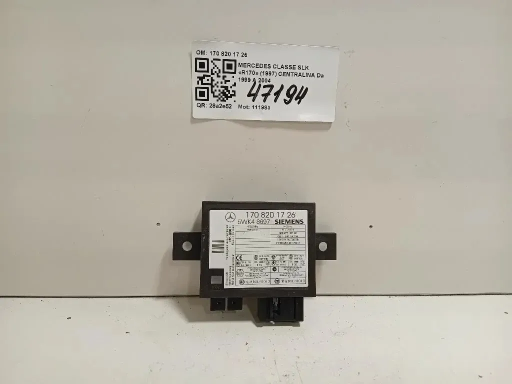 Centralina Comfort 170 820 17 26 Mercedes Classe SLK R170 1997