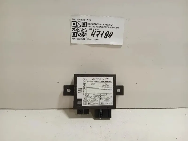 Centralina Comfort 170 820 17 26 Mercedes Classe SLK R170 1997