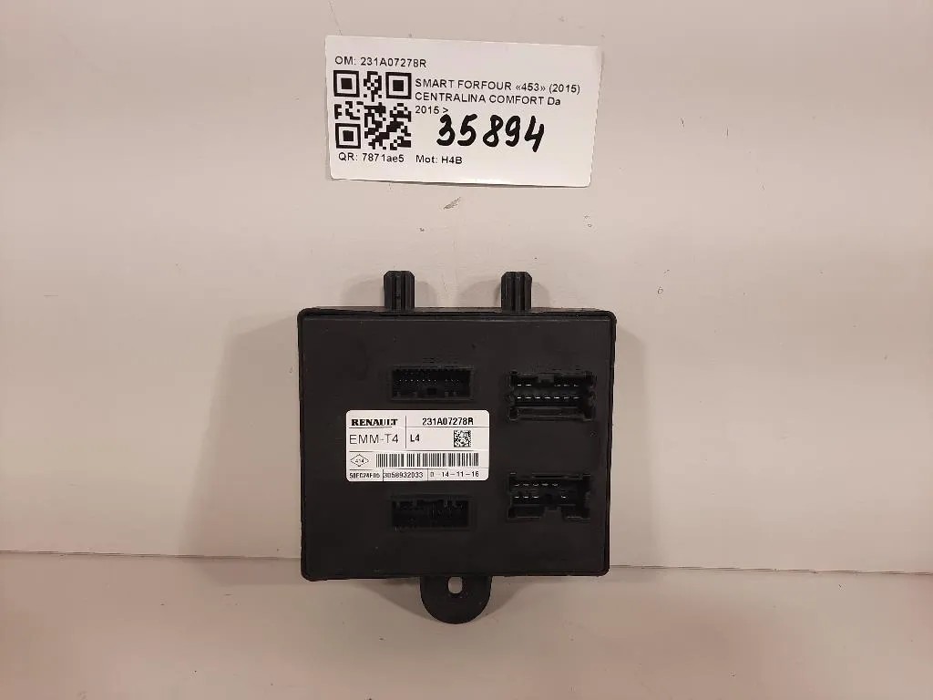 Centralina Comfort 231A07278R Smart Forfour 453 2015