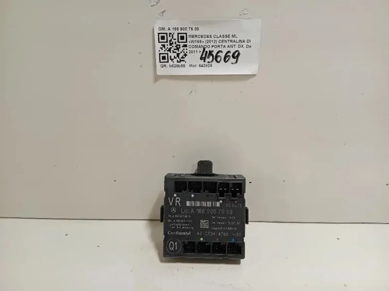 Centralina DI Comando Porta ANT DX A 166 900 76 09 Mercedes Classe ML W166 2012