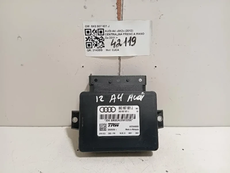 Centralina Freno A MANO 8K0 907 801 J Audi A4 8K2 2012