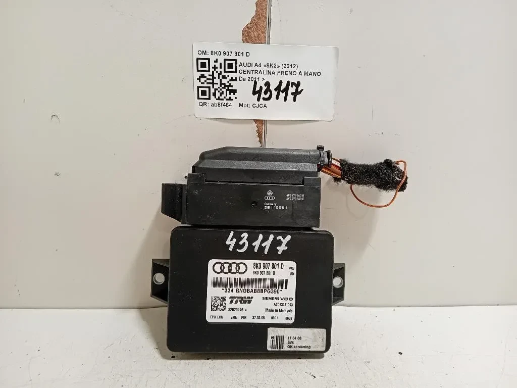 Centralina Freno A MANO 8K0 907 801 D Audi A4 8K2 2012