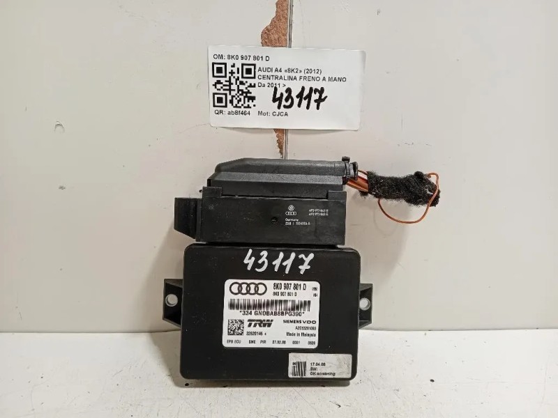 Centralina Freno A MANO 8K0 907 801 D Audi A4 8K2 2012