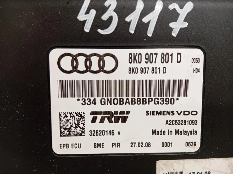 Centralina Freno A MANO 8K0 907 801 D Audi A4 8K2 2012