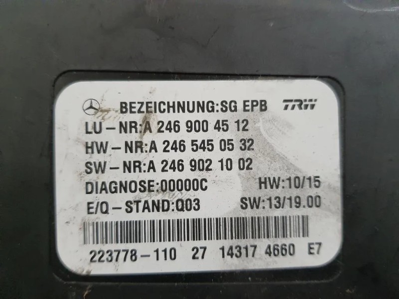 Centralina Freno A MANO A2469004512 Mercedes Classe A W176 2013