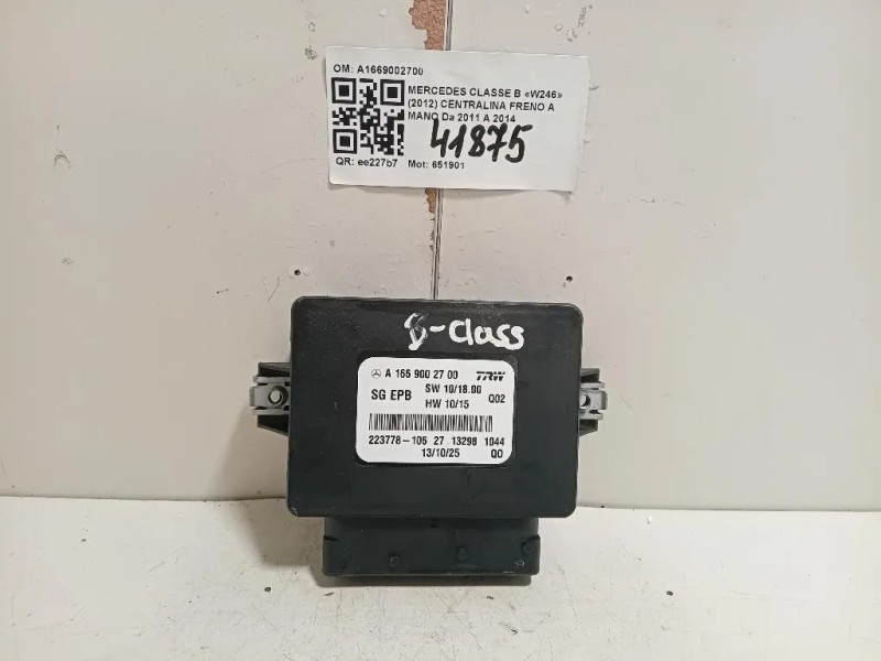 Centralina Freno A MANO A1669002700 Mercedes Classe B W246 2012