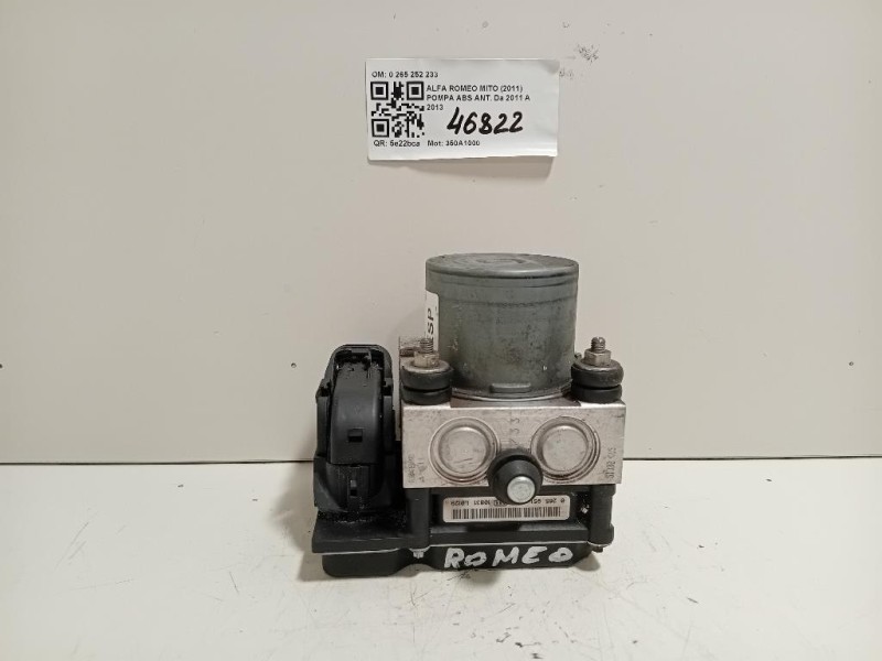 Pompa ABS ANT 0 265 252 233 0265252233 Alfa Romeo MITO 2011