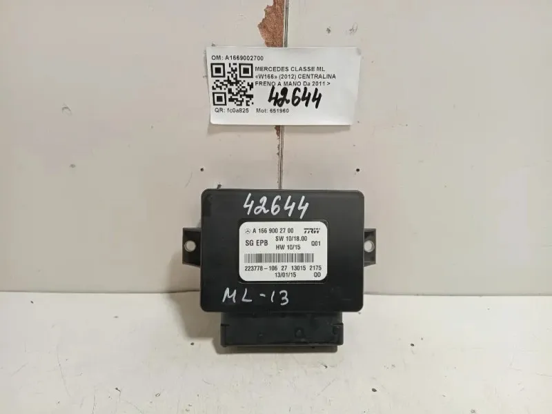 Centralina Freno A MANO A1669002700 Mercedes Classe ML W166 2012