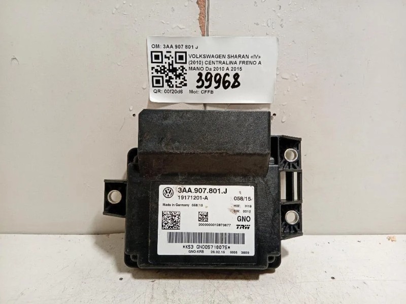 Centralina Freno A MANO 3AA 907 801 J Volkswagen Sharan IV 2010