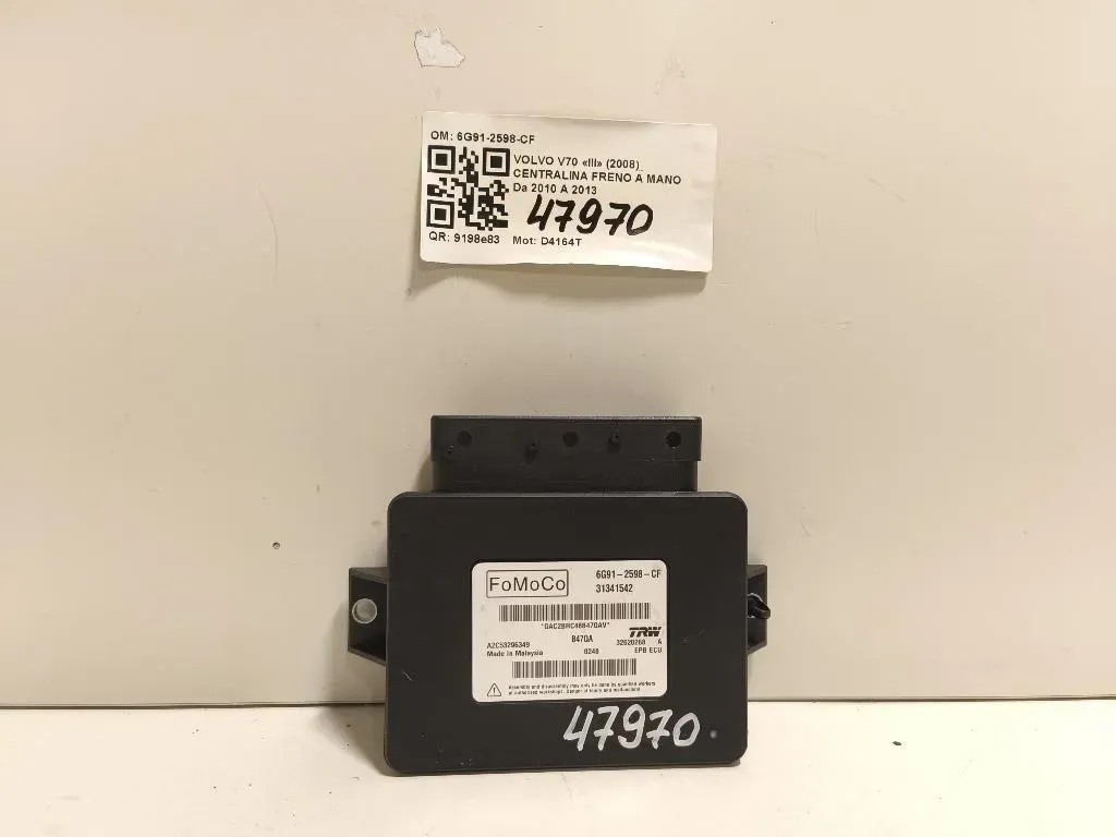 Centralina Freno A MANO 6G91-2598-CF Volvo V70 III 2008