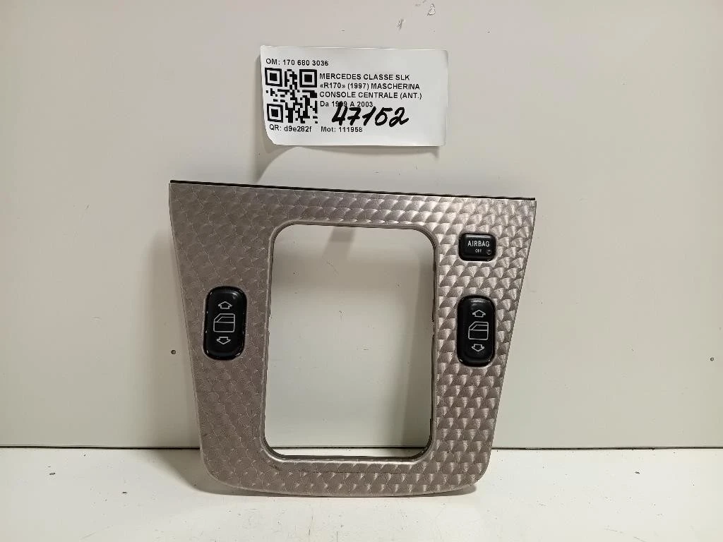 Mascherina Console Centrale ANT 170 680 3036 Mercedes Classe SLK R170 1997