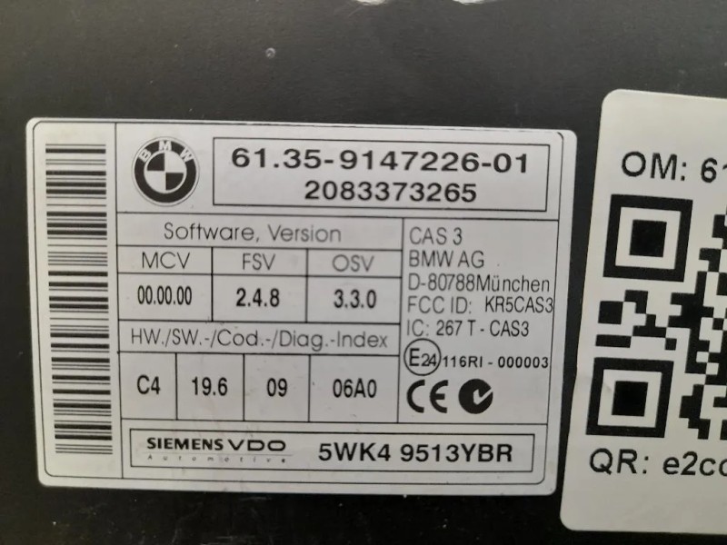 Centralina Immobilizer 61359147226 Bmw Serie 1 E87 Berlina 2005