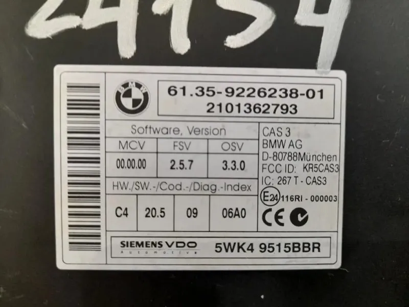 Centralina Immobilizer 61359226238 Bmw Serie 3 E90 Berlina 2005