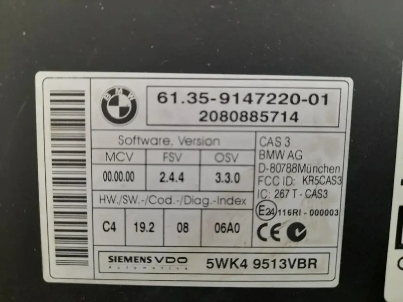 Centralina Immobilizer 61359147220 Bmw Serie 3 E90 Berlina 2005